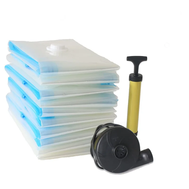 

Home Vacuum Bag for Clothes Storage Bag With Valve Transparent Border Foldable Compressed Organizer Space Saving Seal Packet