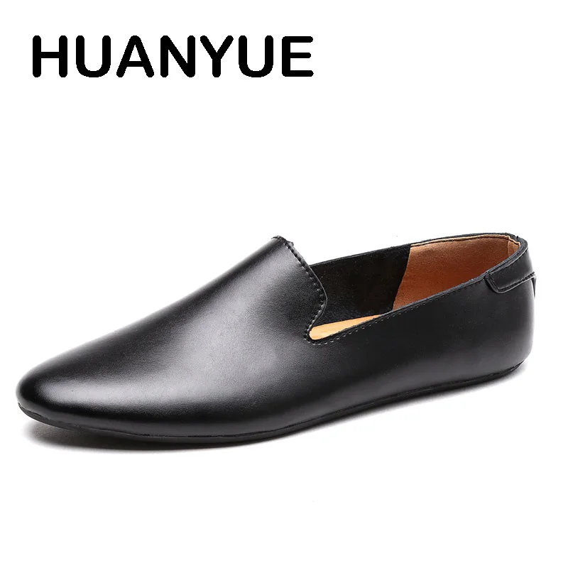 Mode D'été Cuir En Sport Conduite De Sur Glissement Lumière Bout Nouveau Hommes Blanc Black brown Printemps Pointu Chaussures white La Mocassins Xq4B5xw