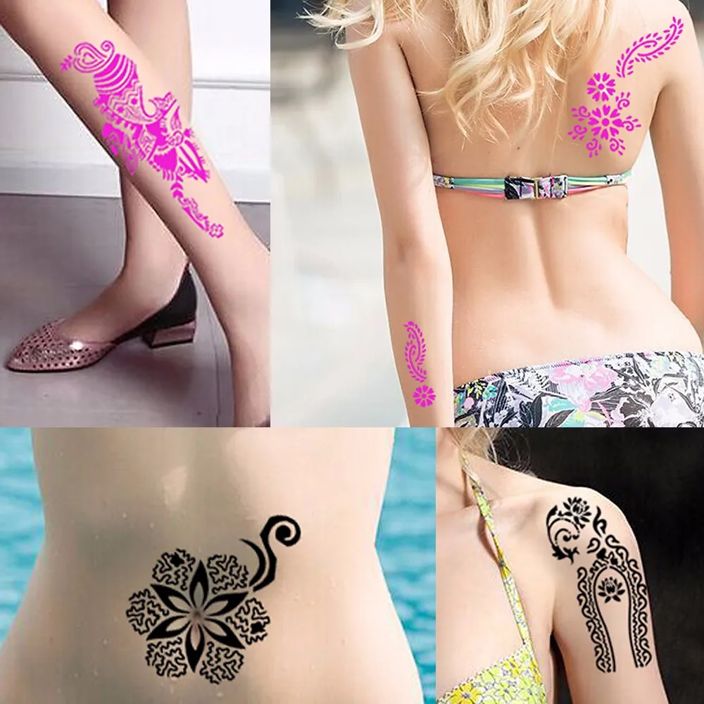 Large Henna Body Paint Tattoo Stencil (2)