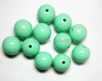 

(choose size) 6mm/8mm/10mm/12mm/14mm/16mm/18mm/25mm Mint green color Gumball Bubblegum Acrylic Solid Beads for Necklace Jewelry
