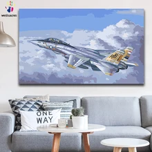 DIY картинки для раскраски по номерам с цветами военные украшения Самолет Танк Картина Рисунок Живопись по номерам в рамке дома