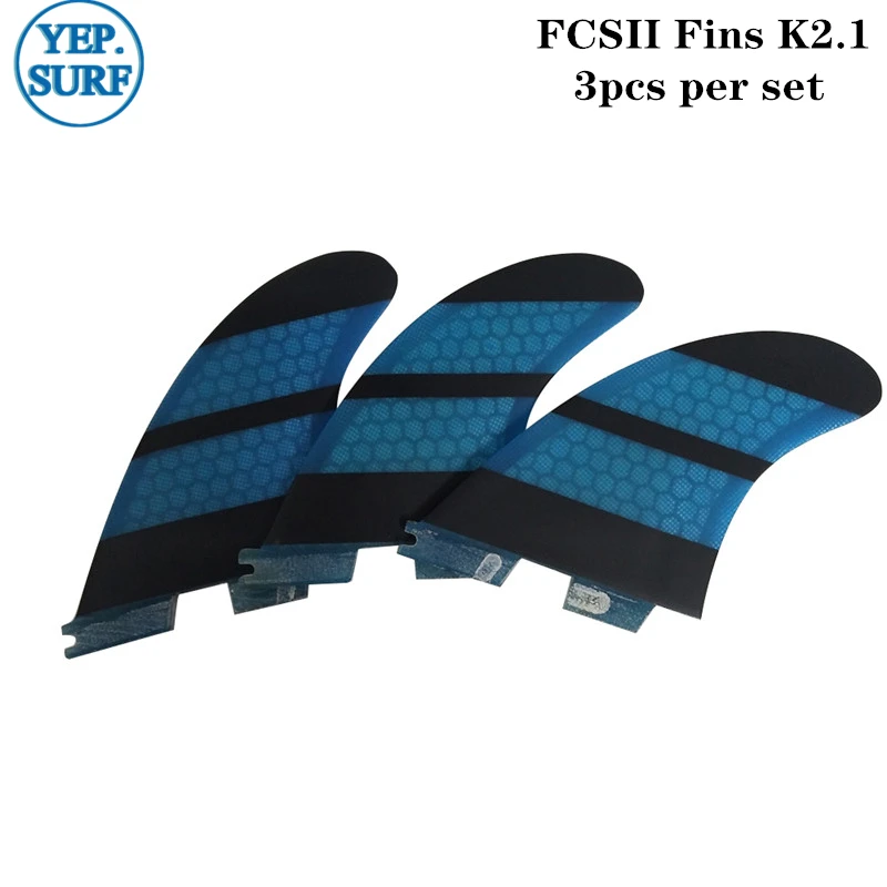 

Surf Fins fcs ii K2.1 Quilhas Blue Honeycomb Fins a set of five Surf FCS2 Fins Surfing