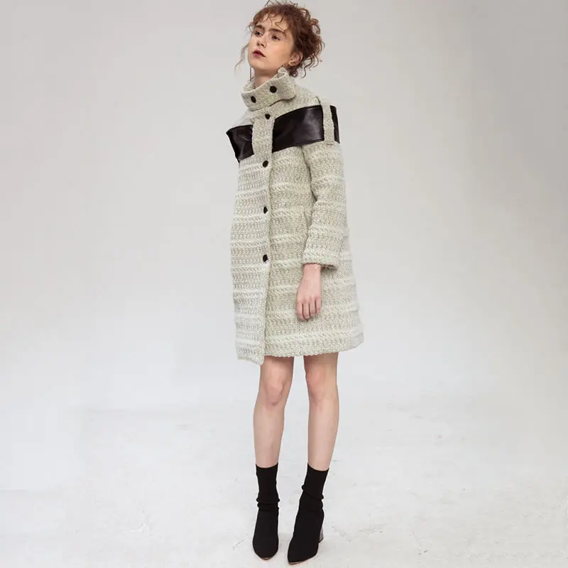 Col 2018 Plein Nouveau Mode Roulé Taille xitao Light Femmes Manches Unique Grey Patchwork Casual Poitrine Europe Zll2286 À Automne Large Mélange gPOxI