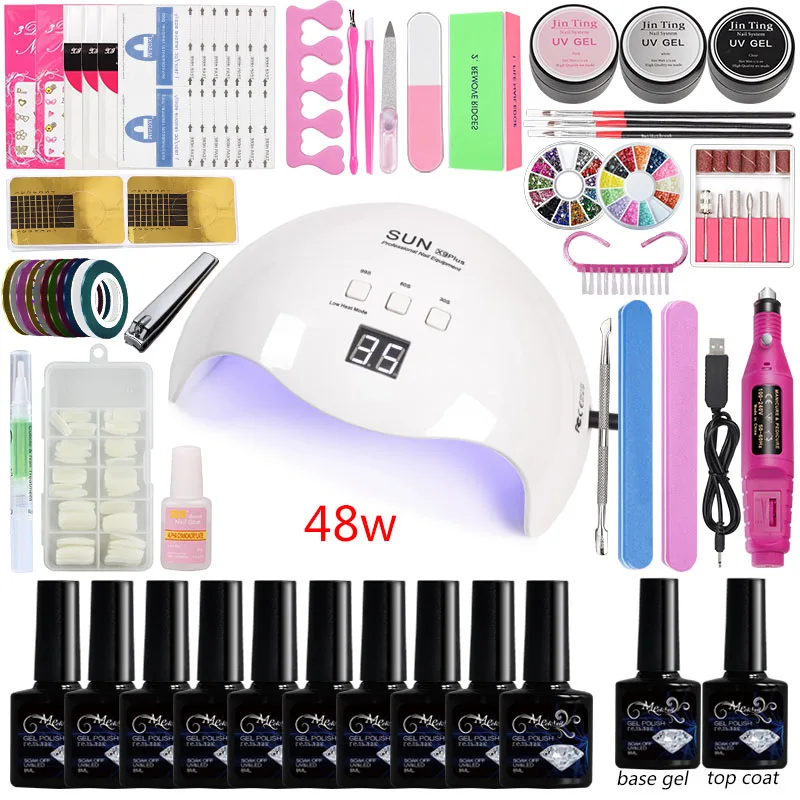 

10 Color Gel Nail Polish Set Manicure Set Nail Kit Dryer Lamp 36/48/80w Kit Acrylic Set Professional Set Manicure Art Tools