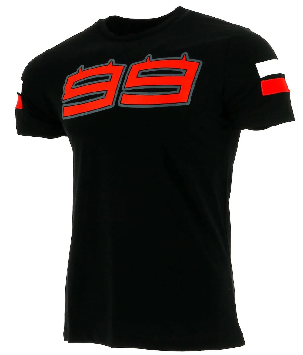Хорхе Лоренцо 99 большой логотип Для мужчин футболка Moto GP Гонки Черный летняя футболка sa
