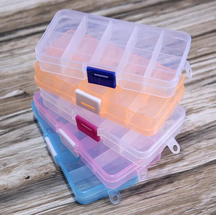 

Plastic Storage boxes Slots Removable packaging transparent Tool Case Craft Organizer box jewelry accessories 13.2*6.8*2.3cm