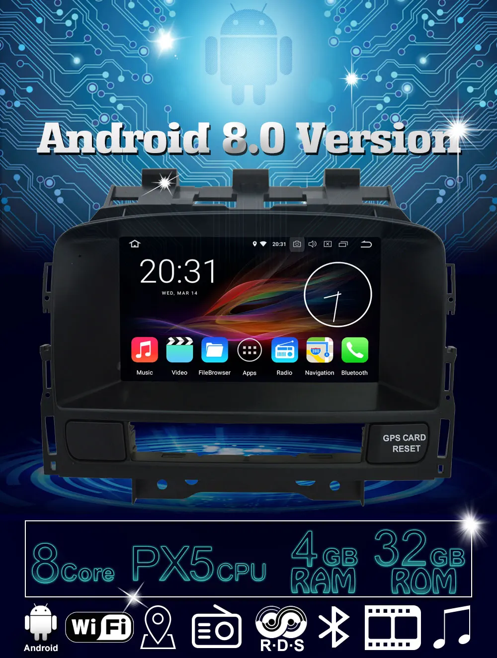 Cheap Android 8.0 4GB RAM For Opel Vauxhall Astra J Buick Verano 2010-2014 Car DVD Radio Stereo BT GPS Navigation Player Octa Core 6