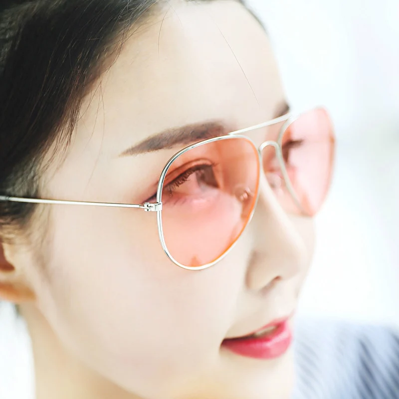 Женские и мужские солнцезащитные очки DIDI прозрачные карамельного цвета с