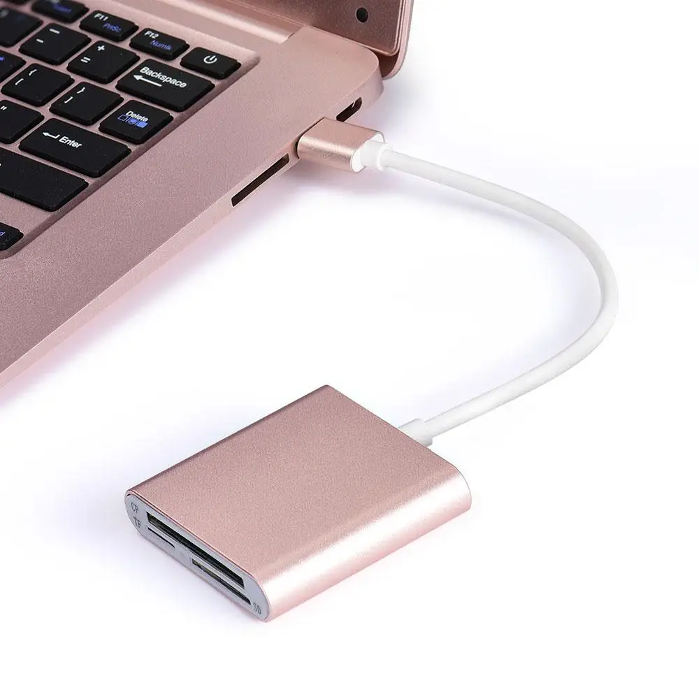 CEWAAL USB 3,0 мульти в одном CF SD MICRO Memery кардридер адаптер соединительный узел - Цвет: Золотой