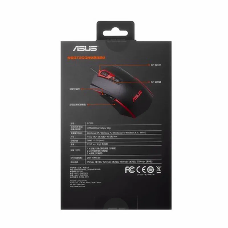 ASUS GT200 игровая мышь лазерная 4000 dpi Проводная мышь USB оптическая мышь эргономичные мыши