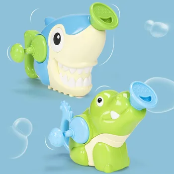 

Cartoon Water Flow Spray Children's Bathroom Shower Pump Hand-Cranked Sprinkler Shark Crocodile Bathing Summer Educational Toys