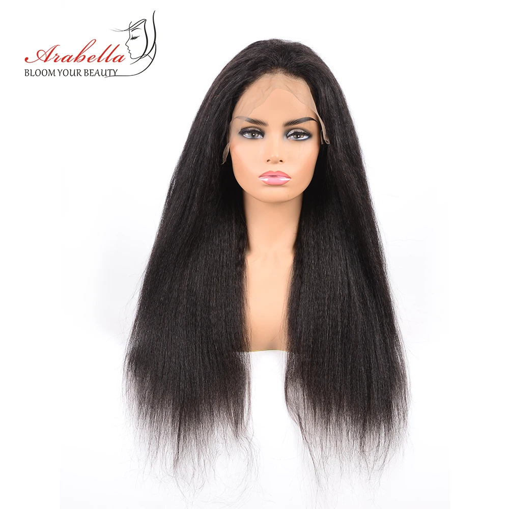 

Italian Yaki Lace Wig Peruvian Kinky Straight 360 Lace Frontal Wig 180 Density Arabella Remy Lace Front Human Hair Yaki Wigs