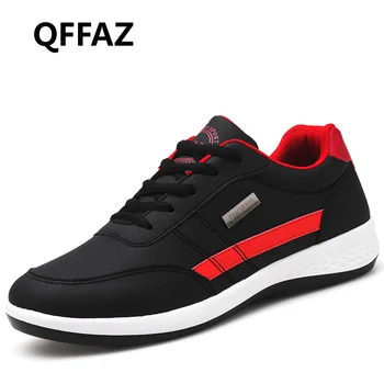 

2018 Spring Men Shoes New Lace-Up Man Fashion Microfiber Leather Shoes Men Casual Shoes Black White Outdoor Men's Sneakers