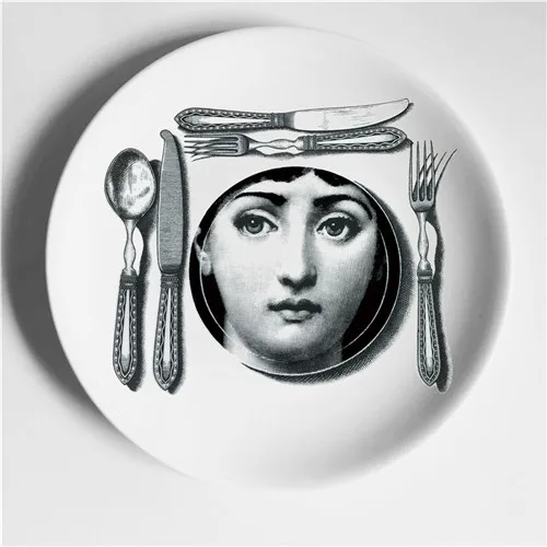 6/7/8 Дюймов Мода из Милана, Fornasetti таблички дома декоративная тарелка Декор на стену посуда арт фарфоровое блюдо украшение дома - Цвет: 12