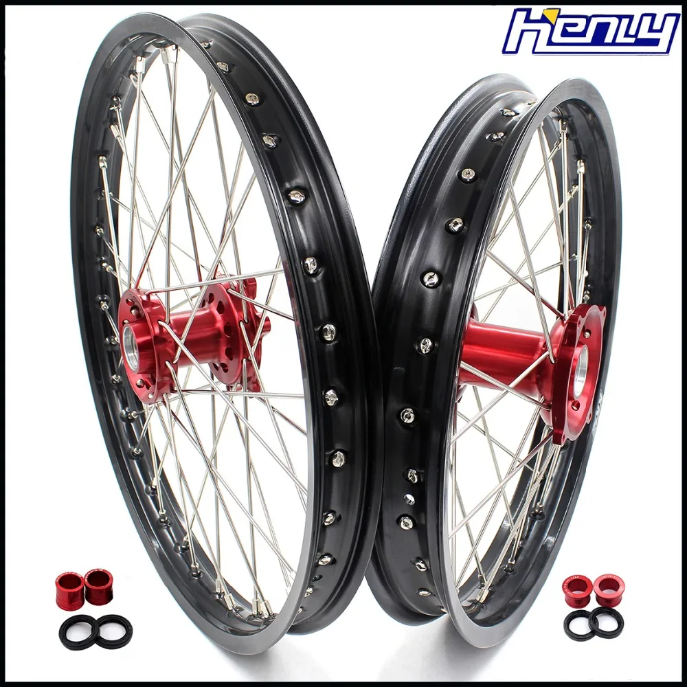 

21/19 NEW MX WHEELS SET FOR HONDA CRF250R 2014-2019 CRF450R 2013-2019 CNC HUB