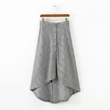 Модные женские XD35-1555 в европейском и американском стиле, с боковой пуговицей и асимметричной юбкой