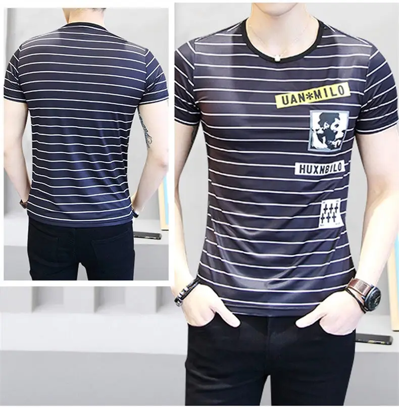 8Colors T-Srhits Men Summer Ice Silk Men T shirts Male Fashion Short Sleeve Undershirt Man Tees Tops 2019 New Arrival Fitted 4XL 08