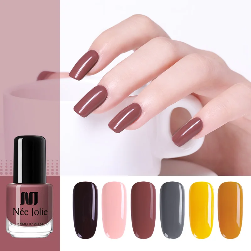 

NEE JOLIE 3.5ml Nail Polish Pure Nail Colors Manicur Colorful Nail Art Varnish Polish Fast Dry DIY Design 12 Colors Available