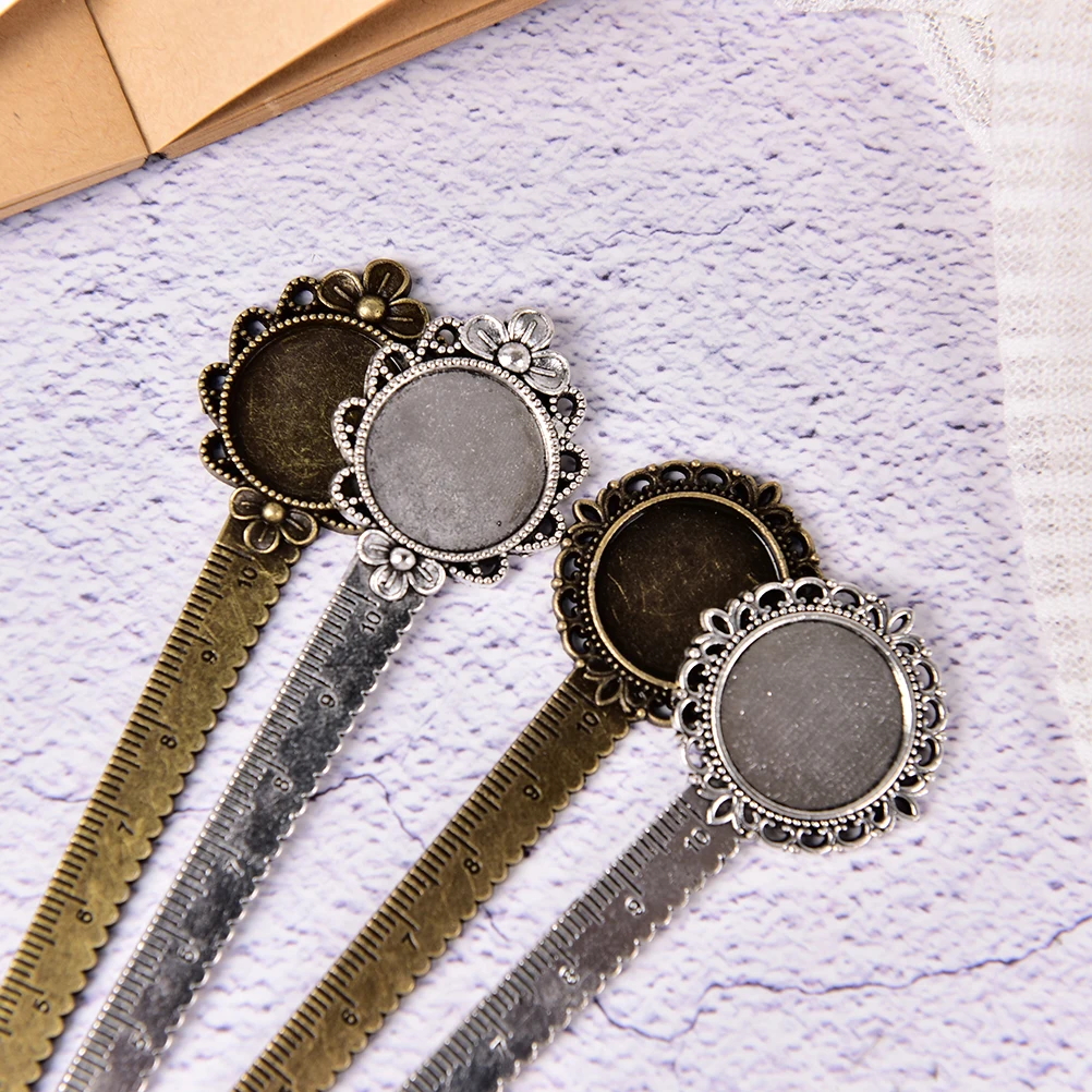 

2018 New Flower Bookmark With Ruler Fit Inner 20 Mm Cabochon Base DIY Craft