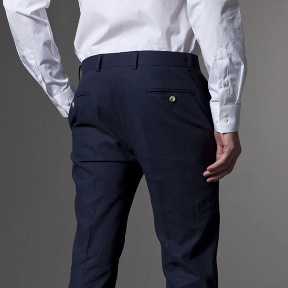 Custom Made Dark Blue Men Suit, Tailor Made Suit, Bespoke Men Wedding Suit, Slim Fit Groom Tuxedos For Men(Jacket+Pants)