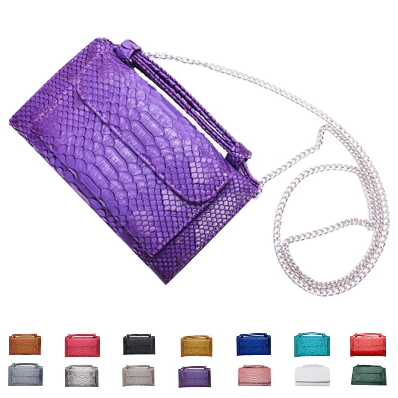 

Luxury Cowhide Leather Bag Shoulder Cross-body Bag Candy color Small Crocodile Pattern Genuine Leather Clutch Chain Women's