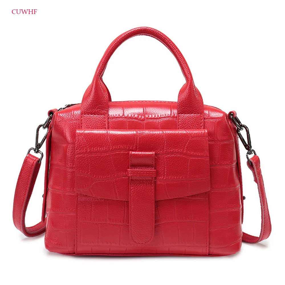 

CUWHF New style 100% Genuine leather Women handbags bags female stereotypes fashion handbag Crossbody Shoulder Handbag