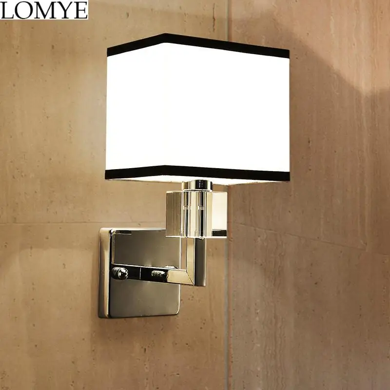 

Modern Chrome Metal Led Wall Lamp Lustre Crystal Bedroom Led Wall Lights Fixtures Living Room Led Wall Light Fabric Wall Sconce