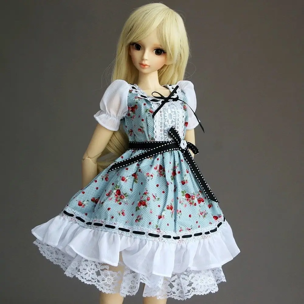 

[wamami] 148# Blue Flower Floral Print Dress/Suit/Outfit 1/4 MSD AOD DOD BJD Dollfie