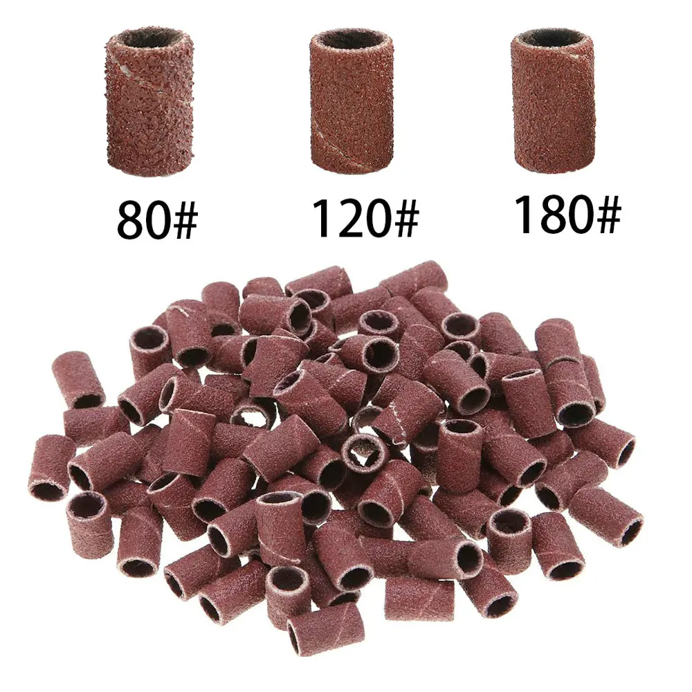 

100PCS Nail Sanding Grinders 80"120"180" Pedicure Machine Polishing Grinding Bands Set Apparatus for Manicure Nail Art Tool