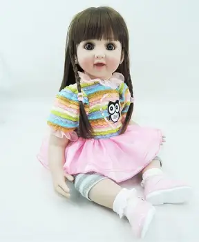 

DOLLMAI Reborn Dolls Lifelike Baby girls Newborn reborn long hiar Doll 60cm / 24" bebe reborn menino for Kids Boneca Playmate