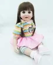 DOLLMAI Boneca Reborn Bonecas Realistas renascer Do Bebê Recém-nascido meninas longo hiar 60 cm/24 “bebe reborn menino para crianças Boneca Playmate