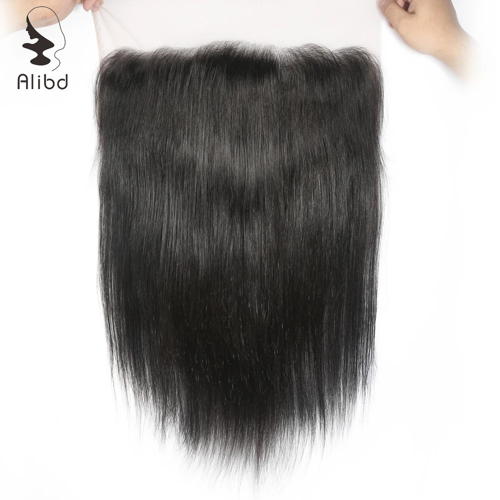 Alibd 13x6 кружева спереди al закрытие бразильские прямые человеческие волосы бесплатно Средний три части Натуральные Цветные волосы Реми