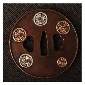 Темный хаки Античная Латунь Tsuba Handguard для японский меч самурая Катана и wakizashi и танто - Цвет: Темный хаки