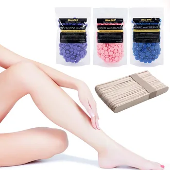 

Hair Removal Kit 3 Packs Depilatory Hard Hot Wax Beans with 20pcs Disposable Wooden Waxing Sticks for Arm Leg Bikini Full Body