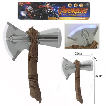 

32CM Super hero Mjolnir Pvc Toy Voice Gravity Sensing Light Kids Toy Hallowmas Toys Gift for Children
