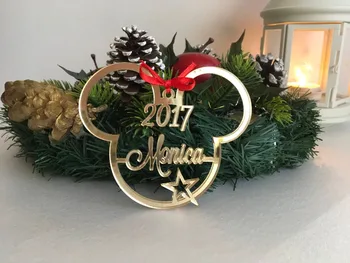 

Custom name Ornament - Acrylic Personalized Christmas Ornaments - Micky Gifts Couple - Newlywed Gift - Laser cut customize tags