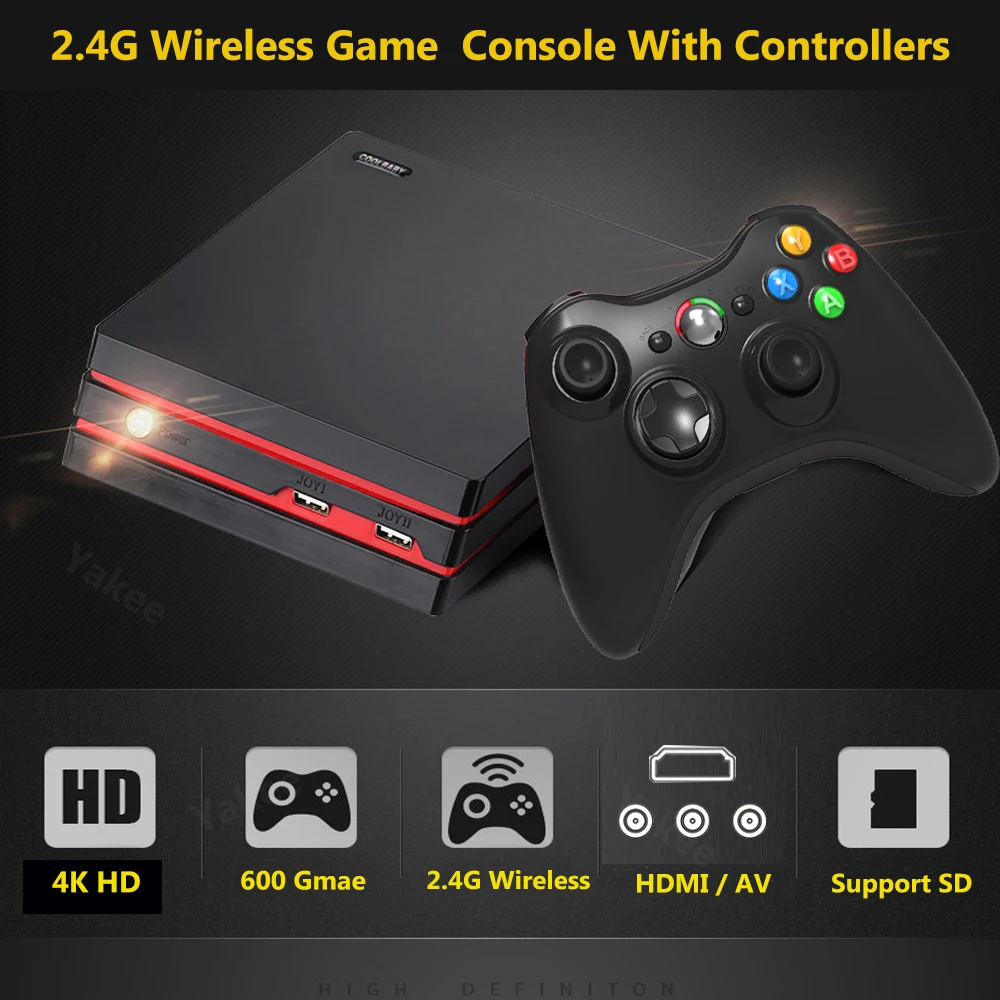 Новейшая игровая консоль беспроводные игровые контроллеры поддержка 64bit HD 4 к HDMI