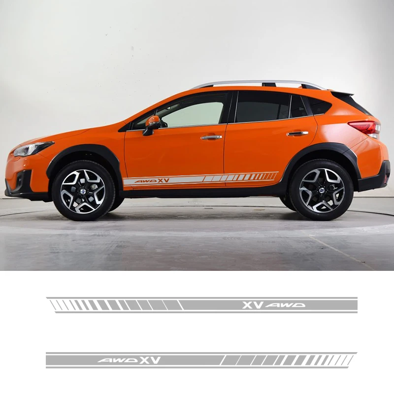  2 Sides XV Car Graphics Vinyl Side Stripes Auto Sticker Decals Car Styling For Subaru XV