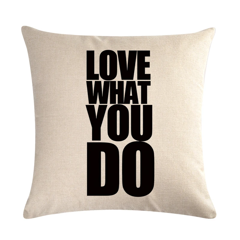 Наволочка с узором Love what you do и декоративная наволочка для гостиной 45*45 см