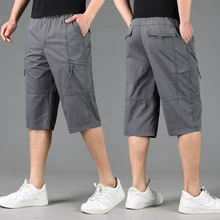 Мужские свободные повседневные шорты, новые летние шорты большого размера, мужские хлопковые рабочие шорты с эластичной резинкой на талии, Размер 6XL, шорты-Карго
