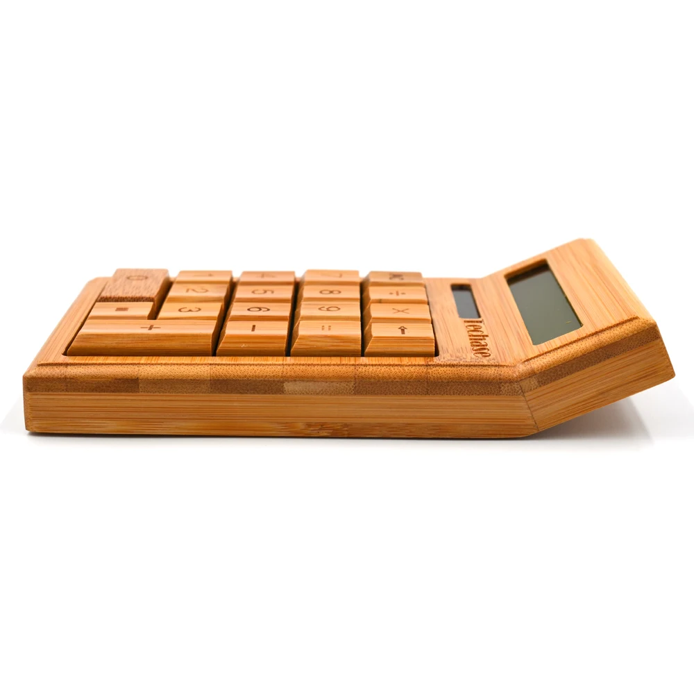 Calculadora de Madeira de Bambu Solar Calculadora Techase Científica 12bits 18 Chaves Hesap Makinesi Financeira Cs19 13 High Quality solar calculator