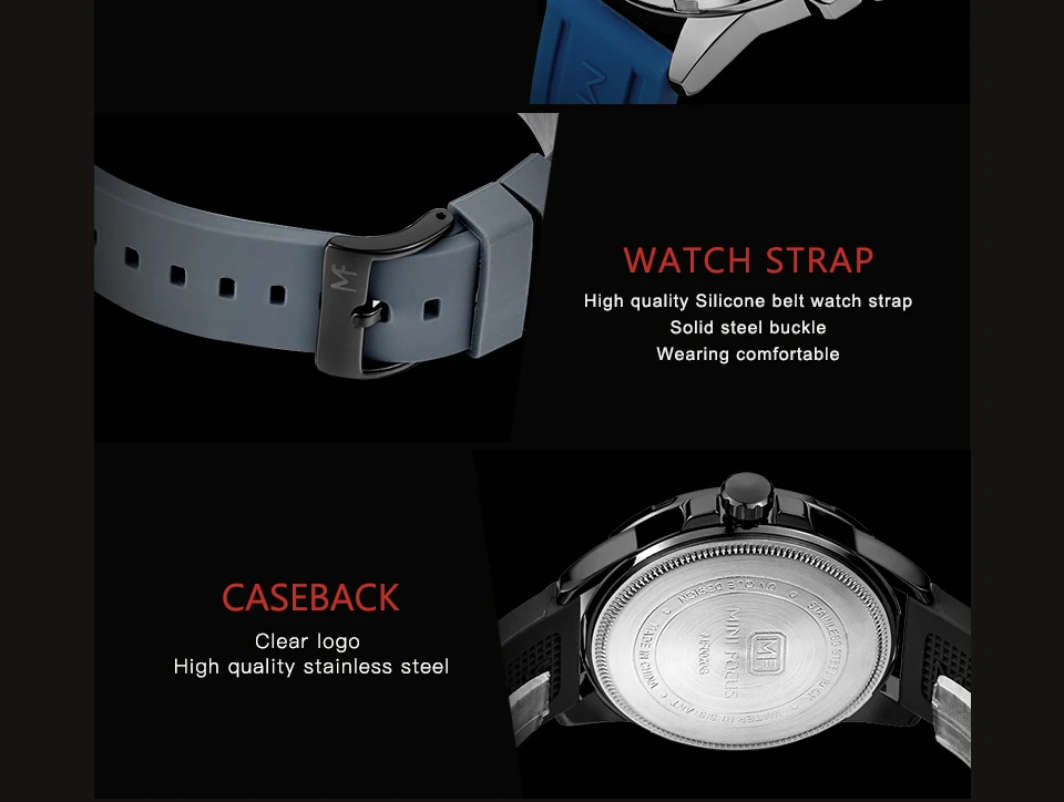 Мини фокус мужские s часы Топ бренд класса люкс водонепроницаемые спортивные часы для мужчин открытый силиконовый ремешок Военные/армейские часы воды
