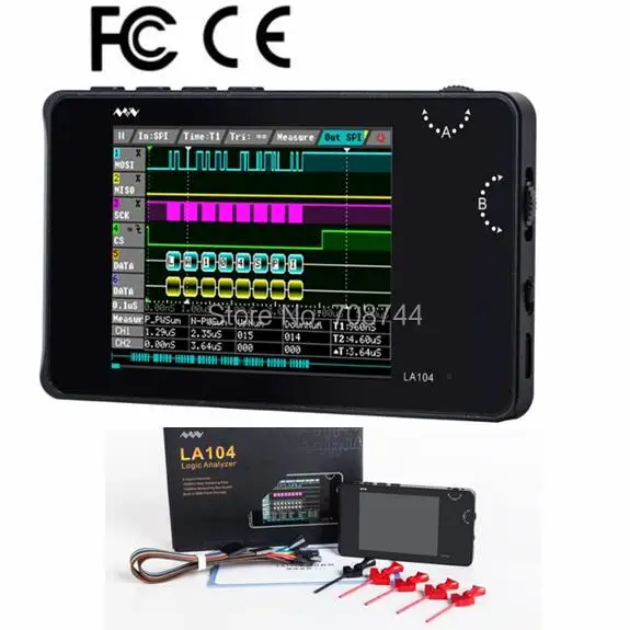 

Mini DSO LA104 Digital Logic Analyzer 2.8" Screen 4 Channels Oscilloscope SPI IIC UART Programmable 100MHz Max Sampling Rate