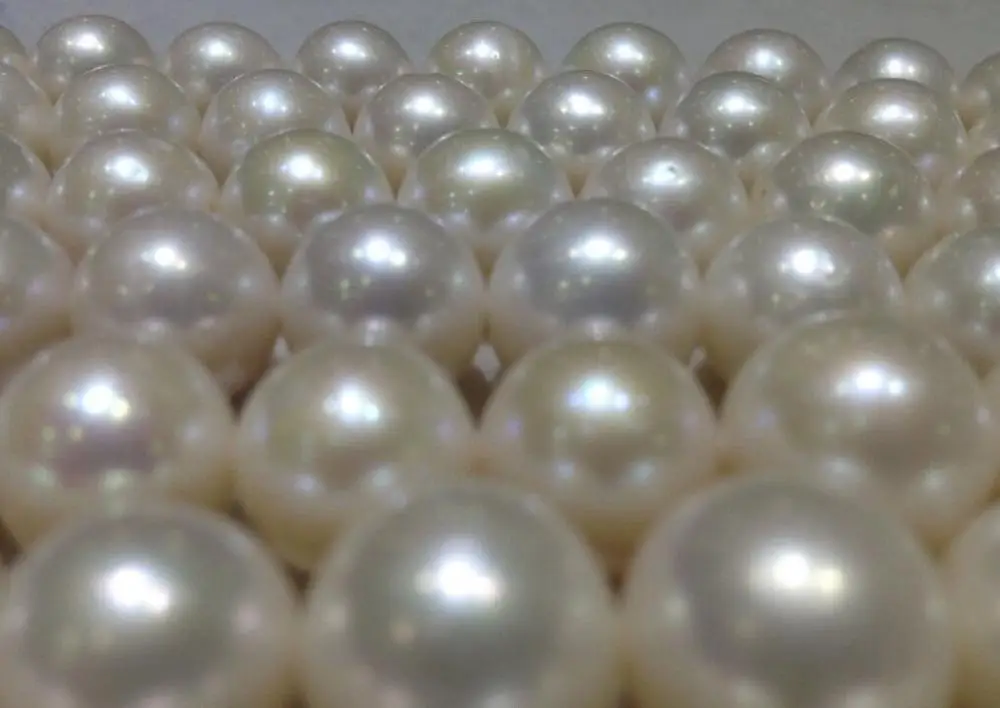 

Hot 11-12MM WHITE SOUTH SEA ROUND PEARL NECKLACE 15" AAAA a(5.18)