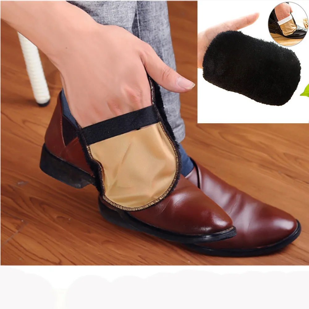 

1Pcs New Arrival Shoe Care Brush Soft Wool Shoe Brush Leather Cleaning Care High Imitation Wool Polished Gloves Shoes Glove