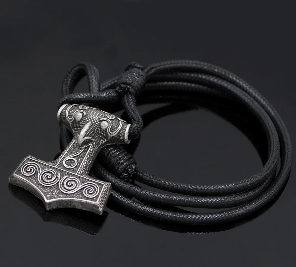Youe сиял из натуральной кожи Регулируемый Викинг норвежский Odin Thors Mjolnir Hammer мужской s браслет для мужчин