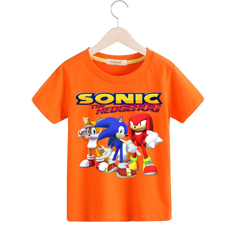 Г. Детские новогодние Весенние футболки, костюм для мальчиков, футболки с Марио из мультфильма, верхняя одежда футболка для девочек, одежда детская футболка TX124 - Цвет: Orange