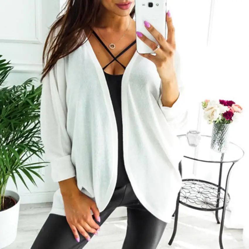 HAMBODER 2018 Womens Kintted Cardigan Sweater Asymmetric Hem Long Sleeve Coat Tops Casual Fashion Coats 18July4 Coats