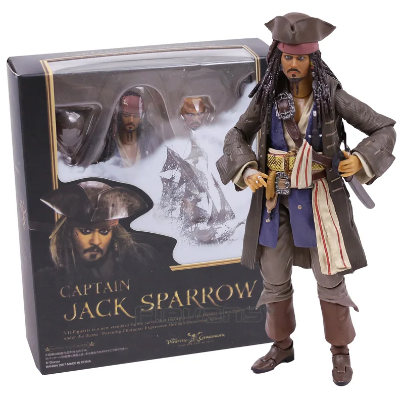 Дешево СВЧ S. H. Figuarts Пираты Карибского моря Капитан Джек Воробей ПВХ фигурку Коллекционная модель игрушки