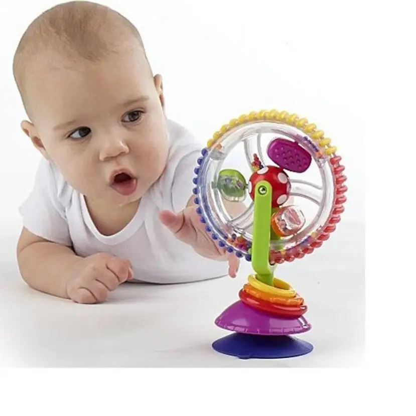 

New Baby Rattle Toy Early Educational Baby cart chair sucker around the Ferriswheel rotating Windmill bell great best kid gift